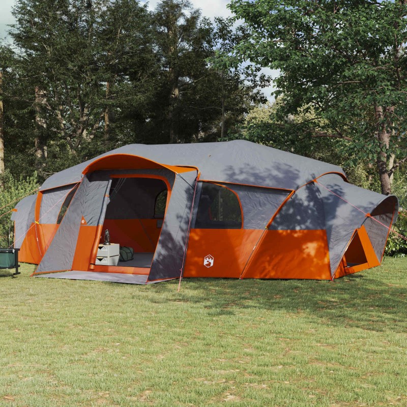 Tente familiale avec auvent imperméable tunnel Gris et orange 643542643542