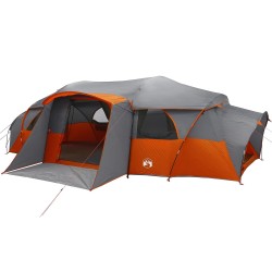 Tente familiale avec auvent imperméable tunnel Gris et orange 643542643542