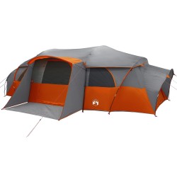 Tente familiale avec auvent imperméable tunnel Gris et orange 643542643542