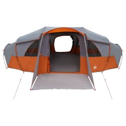 Tente familiale avec auvent imperméable tunnel Gris et orange 643542643542
