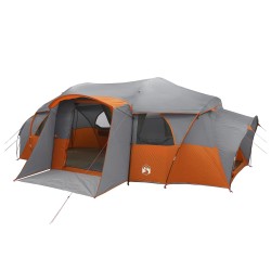 Tente familiale avec auvent imperméable tunnel Gris et orange 643543643543