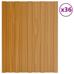 Panneau de toiture 36 pcs Naturel 60 x 45 cm Acier galvanisé 643550643550