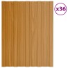 Panneau de toiture 36 pcs Naturel 60 x 45 cm Acier galvanisé 643550643550