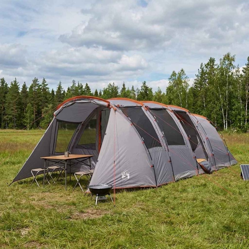Tente tunnel Gris et orange 675 x 392 x 210 cm 643551643551