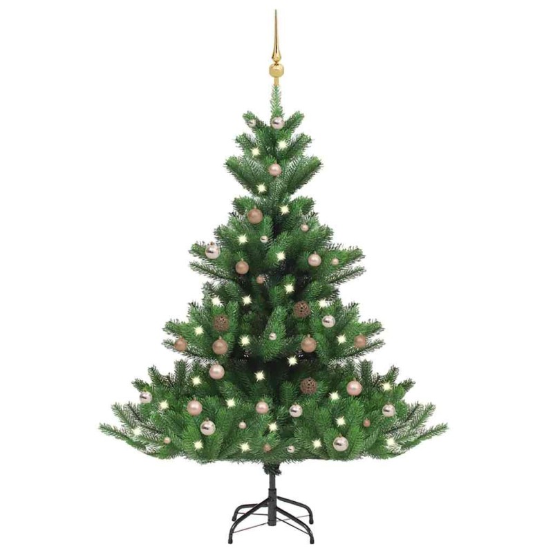 Sapin de Noël artificiel Nordmann avec LED et boules Vert 180cm 643557643557