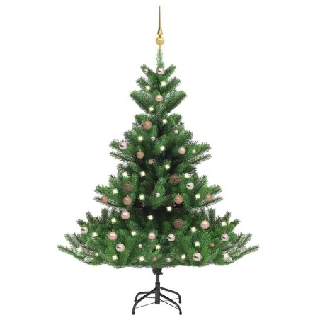Sapin de Noël artificiel Nordmann avec LED et boules Vert 180cm 643557643557
