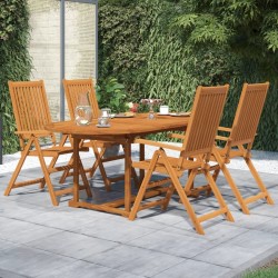 Ensemble à manger de jardin 5 pcs Bois d'acacia massif 120-170 cm 643577643577