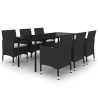 Ensemble à manger de jardin coussins 7 pcs Résine tressée Verre 643578643578