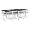 Ensemble à manger de jardin avec coussins 9 pcs blanc textilène 643579643579