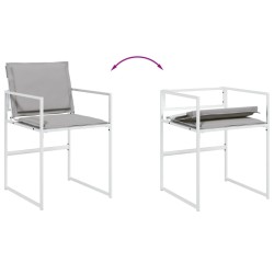 Ensemble à manger de jardin avec coussins 9 pcs blanc textilène 643579643579