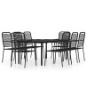 Ensemble à manger de jardin 9 pcs Noir 643581643581