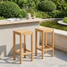 Tabouret de bar 2 pcs Naturel Bois de teck massif 643586643586