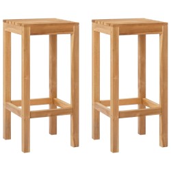 Tabouret de bar 2 pcs Naturel Bois de teck massif 643586643586