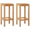 Tabouret de bar 2 pcs Naturel Bois de teck massif 643586643586