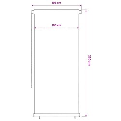 Store roulant d'extérieur 105 (l) x 230 (H) cm marron HDPE 643595643595