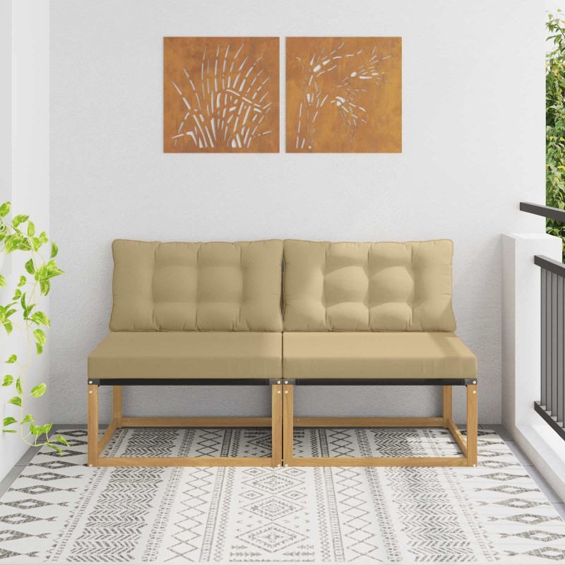 Sofa de milieu extérieur Bois d'acacia massif et Textilène 643608643608