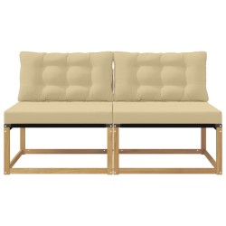 Sofa de milieu extérieur Bois d'acacia massif et Textilène 643608643608