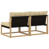 Sofa de milieu extérieur Bois d'acacia massif et Textilène 643608643608