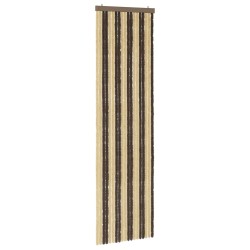 Rideau anti-insectes en chenille Marron foncé et beige 643609643609