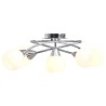 Plafonnier avec abat-jour en verre 5 ampoules E14 Blanc Bol 643617643617