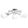 Plafonnier avec abat-jour en verre 5 ampoules E14 Blanc Bol 643617643617