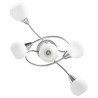 Plafonnier avec abat-jour en verre 5 ampoules E14 Blanc Bol 643617643617