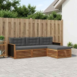 Ensemble de canapés d'extérieur 4 pcs Naturel et Anthracite 643621643621