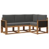 Ensemble de canapés d'extérieur 4 pcs Naturel et Anthracite 643623643623
