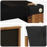 Ensemble de canapés d'extérieur 3 pcs Naturel et noir 643624643624
