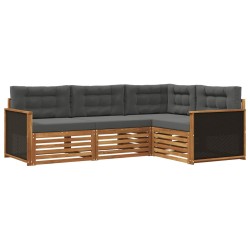 Ensemble de canapés d'extérieur 4 pcs Naturel et Anthracite 643630643630