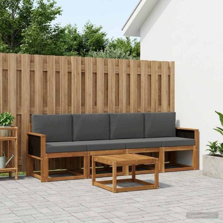 Ensemble de canapés d'extérieur 4 pcs Naturel et Anthracite 643631643631
