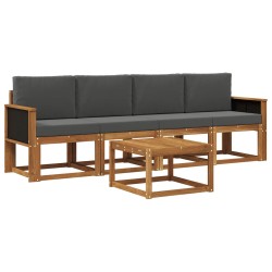 Ensemble de canapés d'extérieur 4 pcs Naturel et Anthracite 643631643631