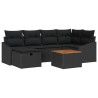 Ensemble de canapé de jardin avec coussin 7 pcs Noir Poly rotin 643632643632