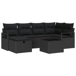 Ensemble de canapé de jardin avec coussin polyrotin 643633643633