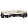 Ensemble de canapé de jardin 7 pcs Noir et blanc crème 643634643634