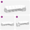 Ensemble de canapé de jardin 6 pcs Noir et blanc crème 643637643637
