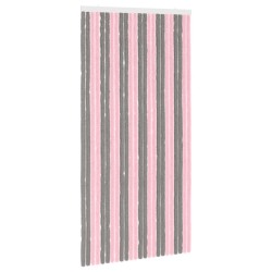 Rideau anti-insectes en chenille Gris Argent et Rose 643638643638