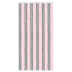 Rideau anti-insectes en chenille Gris Argent et Rose 643638643638