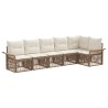 Ensemble de canapé de jardin 6 pcs Beige polyrotin 643641643641