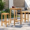 Ensemble de bar extérieur 3 pcs Non traité Bois de teck massif 643642643642