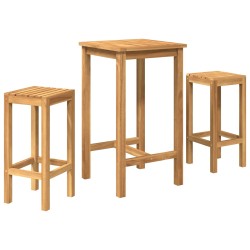 Ensemble de bar extérieur 3 pcs Non traité Bois de teck massif 643642643642