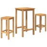 Ensemble de bar extérieur 3 pcs Non traité Bois de teck massif 643642643642