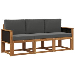 Ensemble de canapés d'extérieur 3 pcs Naturel et Anthracite 643648643648