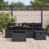Ensemble de canapé de jardin 6 pcs Noir polyrotin 643649643649