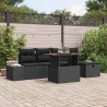 Ensemble de canapé de jardin 6 pcs Noir polyrotin 643654643654