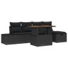 Ensemble de canapé de jardin 6 pcs Noir polyrotin 643654643654