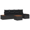Ensemble de canapé de jardin 6 pcs Noir Poly rotin 643655643655