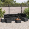 Ensemble de canapé de jardin avec coussin 8 pcs Noir polyrotin 643661643661