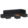 Ensemble de canapé de jardin avec coussin 8 pcs Noir polyrotin 643661643661