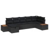 Ensemble de canapé de jardin avec coussin 8 pcs Noir polyrotin 643662643662